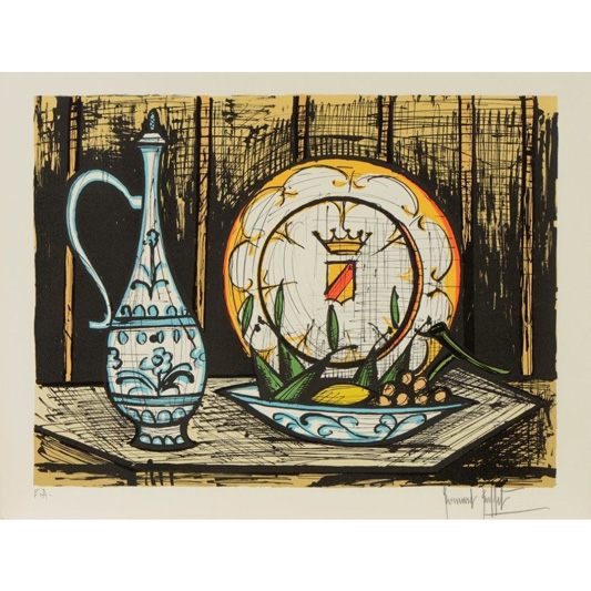 Nature morte à l’assiette et au pichet EA - BERNARD BUFFET - Galeries Bartoux