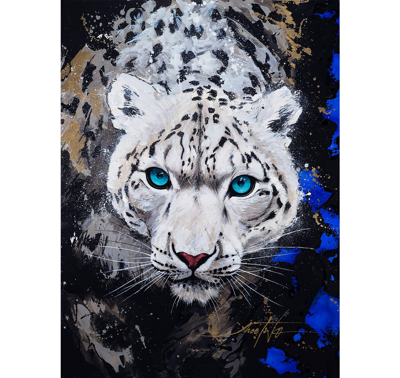 TIGRE BLANC DE FACE - NOE TWO - Galeries Bartoux