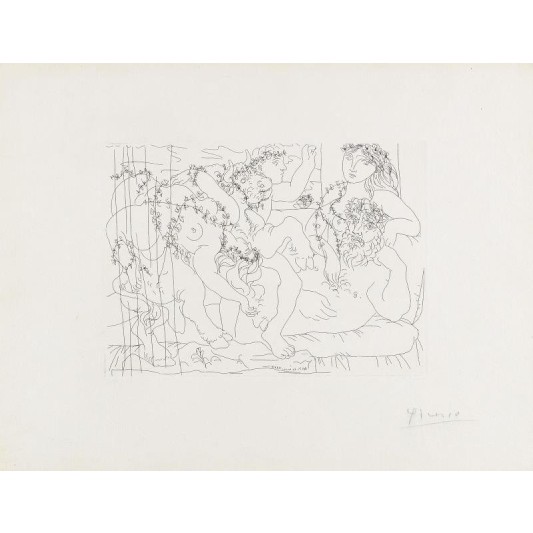 Sculpteur, garçon et modèle avec un groupe représentant - PABLO PICASSO - Galeries Bartoux