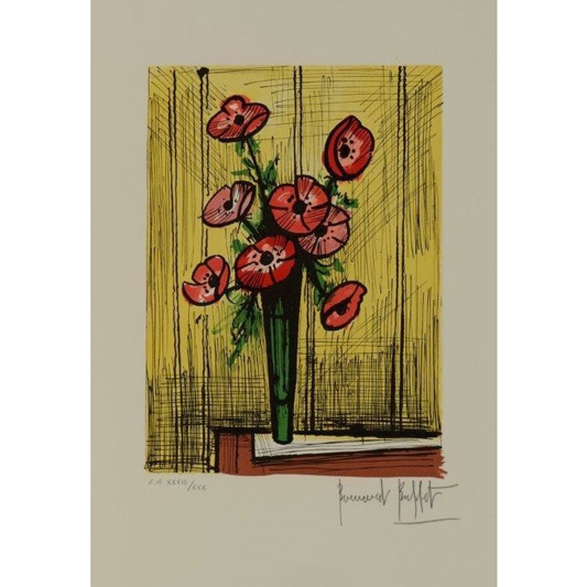 buffet-bouquet-de-fleurs-rouges - BERNARD BUFFET - Galeries Bartoux