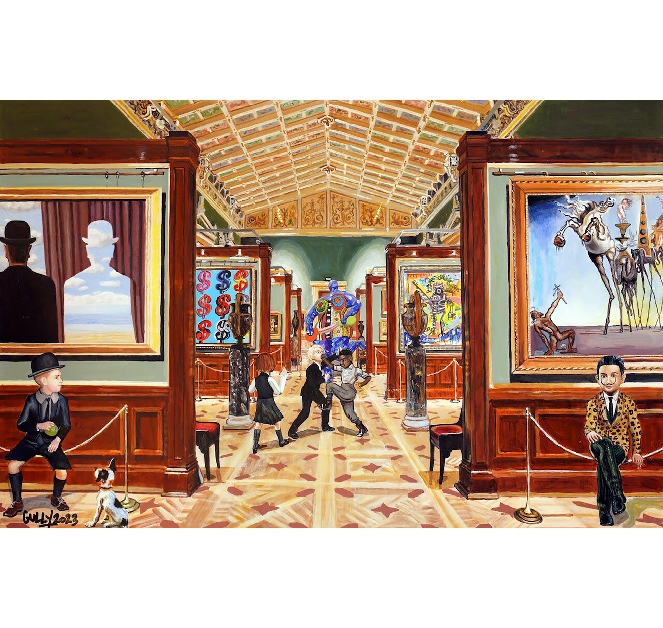 Salavador, Niki, Andy and Jean Michel meet Magritte, Wharol, Saint Phalle, Basquiat and Dali - GULLY - Galeries Bartoux