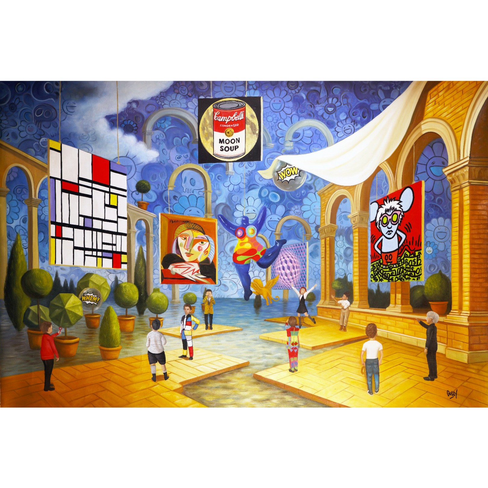 ROY, PABLO, PIET, SALVADOR, VASARELY, NIKI, JEAN-MICHEL, KEITH, ANDY MEET MONDIRAN, PICASSO, WARHOL, SAINT-PHALLE, VASARELY, HARING AND MURAKAMI ... - GULLY - Galeries Bartoux