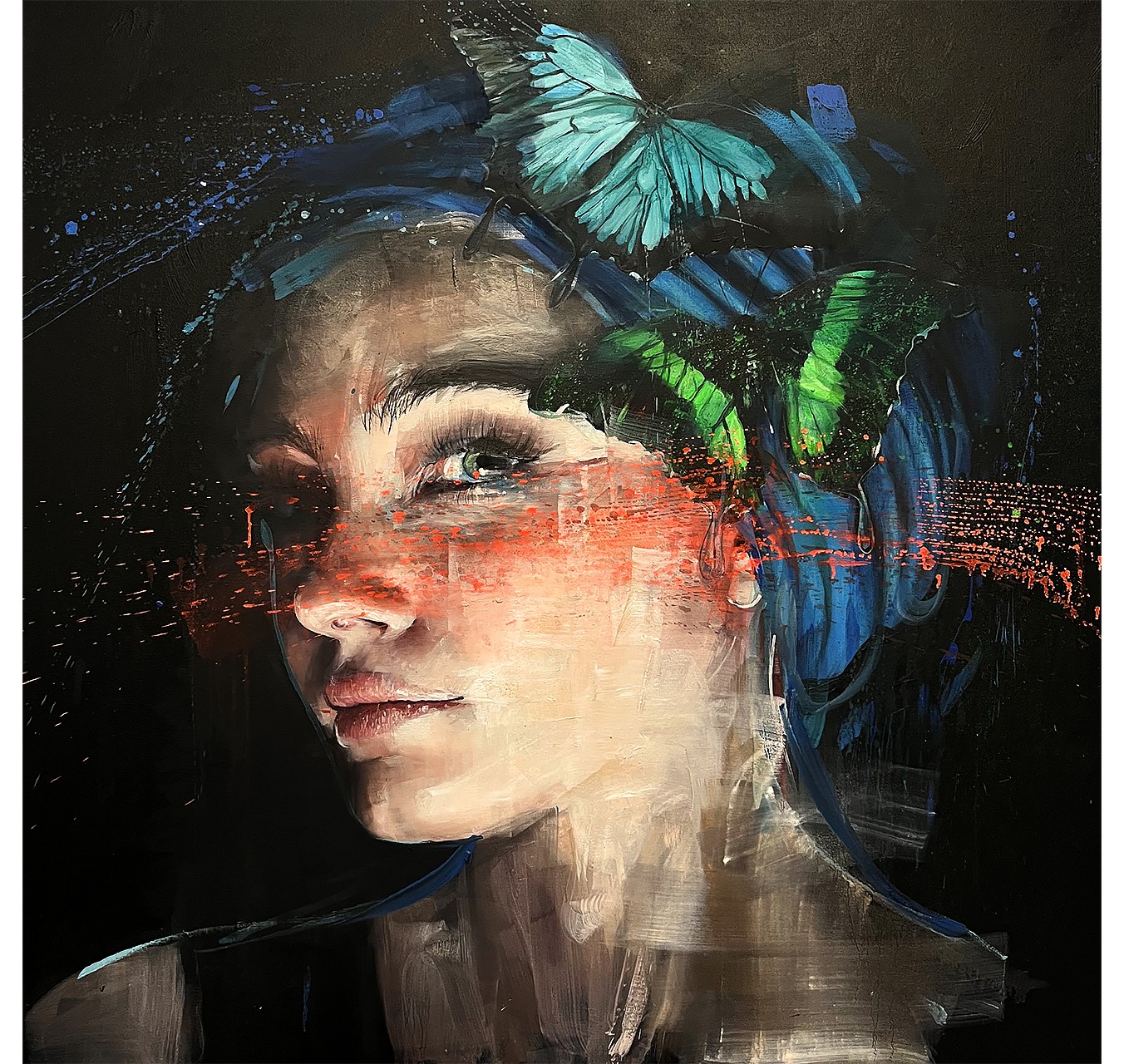 CHARLOTTE WITH BUTTERFLIES - ROBERTA CONI - Galeries Bartoux