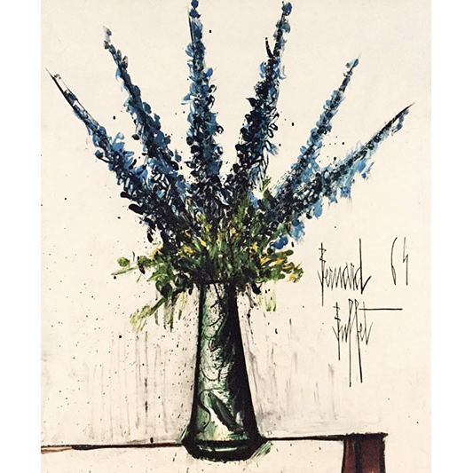 Delphiniums bleus - BERNARD BUFFET - Galeries Bartoux