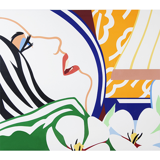 BEDROOM FACE WITH ORANGE WALLPAPER - TOM WESSELMANN - Galeries Bartoux