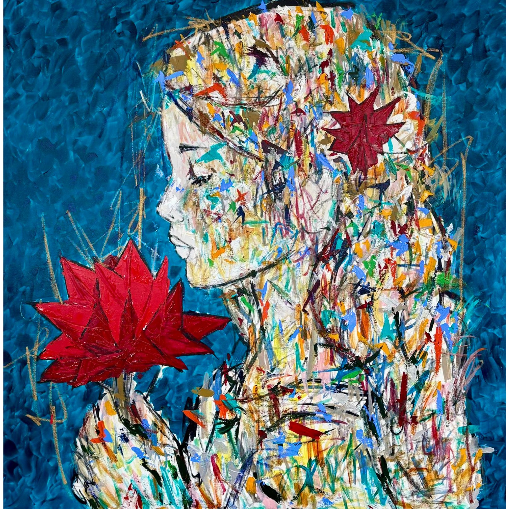 LA FILLE AUX FLEURS PLIÉES - KIKO - Galeries Bartoux