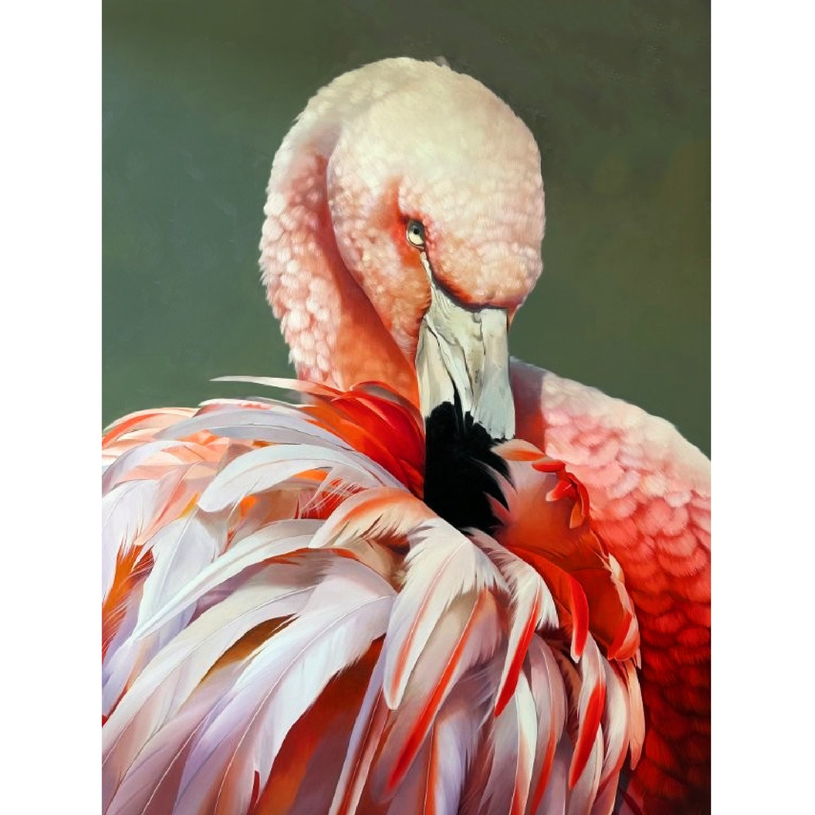 PREENING FLAMINGO - 160 x 120 cm - Acrylic on canvas - PETTERSON SILVA - Galeries Bartoux