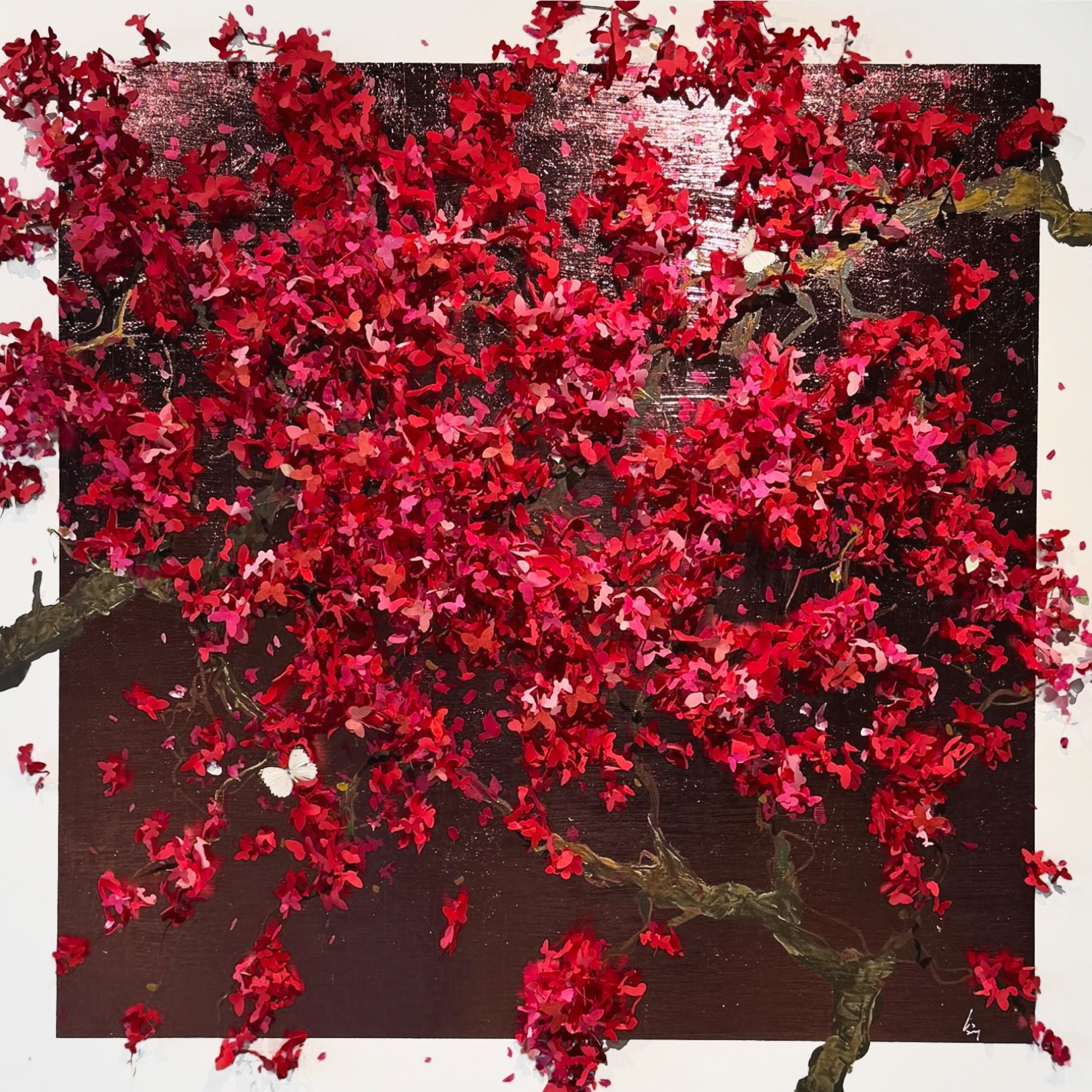 SAKURA ROSE ET ROUGE - LIS SAM - Galeries Bartoux