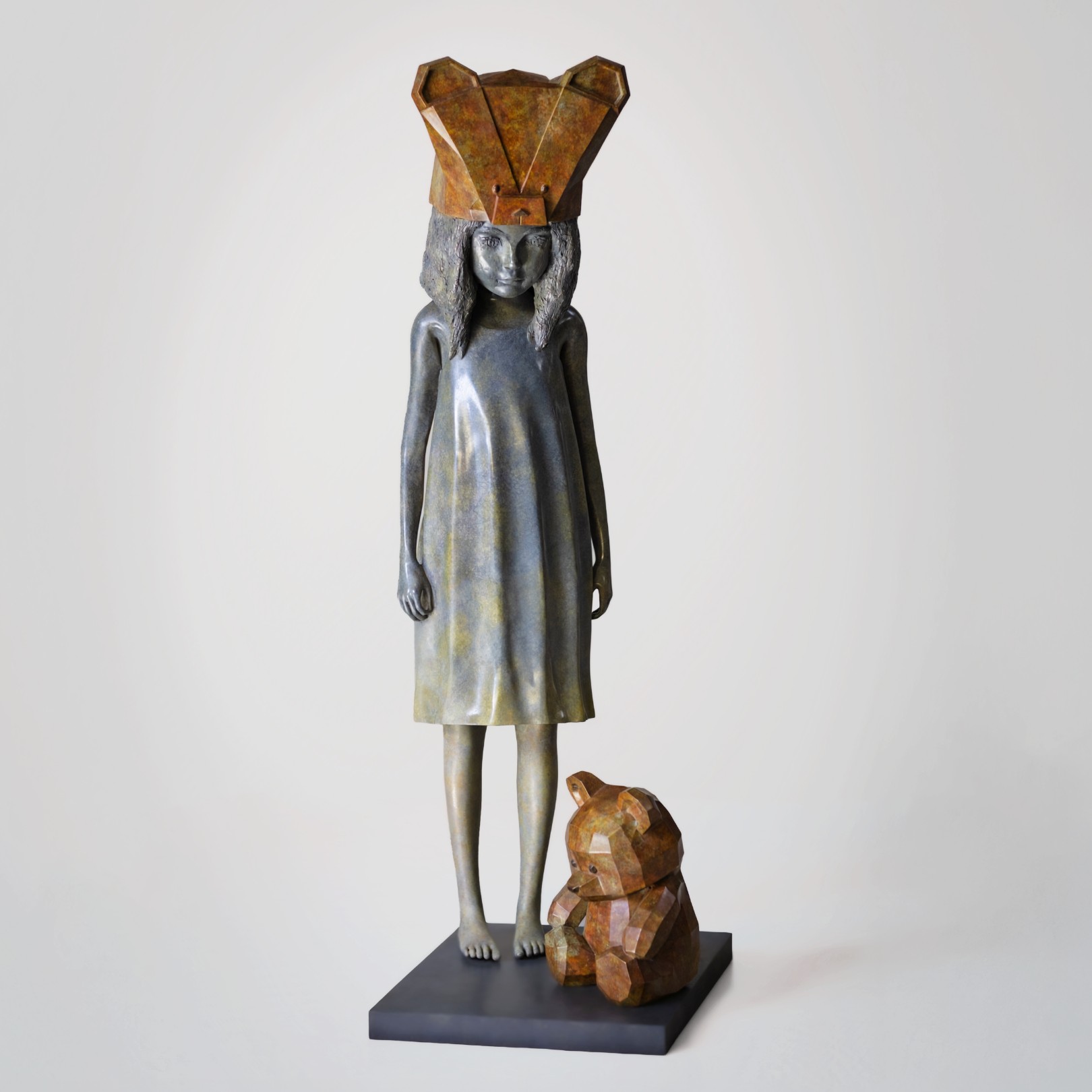 LA GARDIENNE ET L’OURSON D’ORIGAMI - KIKO - Galeries Bartoux